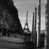 Buy canvas prints of Eiffel Tower, Paris - Iconic Black & White by Jonathan Pankhurst