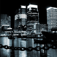 Buy canvas prints of Canary Wharf & Chains by Jonathan Pankhurst