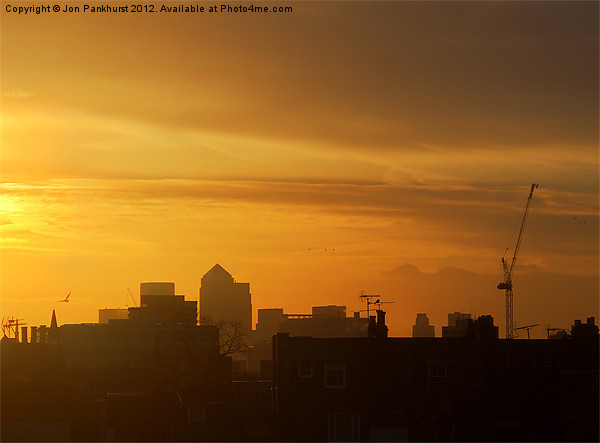 Golden Sunrise at Canary Wharf Picture Board by Jonathan Pankhurst