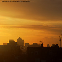 Buy canvas prints of Golden Sunrise at Canary Wharf by Jonathan Pankhurst