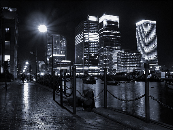 Canary Wharf Black & White Cityscape Photograph Picture Board by Jonathan Pankhurst
