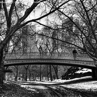 Buy canvas prints of Winter Wonderland with an NYPD Hero. by Jonathan Pankhurst