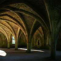 Buy canvas prints of Fountains Abbey by John Dickson