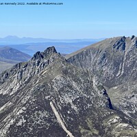 Buy canvas prints of Cir Mhor and Caisteal Abhail, Isle of Arran with views North West to Jura by Euan Kennedy