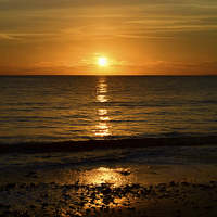 Buy canvas prints of  Sea Shore Sunset by Annabelle Ward