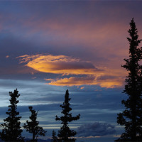 Buy canvas prints of Evening Clouds, Rocky Mountains, Colorado by Claudio Del Luongo