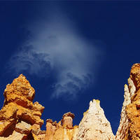 Buy canvas prints of Mystic cloud on Bryce Canyon, Utah by Claudio Del Luongo