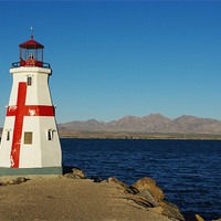 Buy canvas prints of Lighthouse, Lake Havasu, Arizona by Claudio Del Luongo