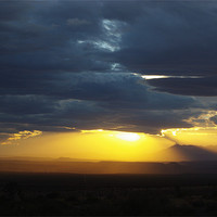 Buy canvas prints of Sunset near Littlefield, Arizona by Claudio Del Luongo