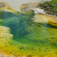 Buy canvas prints of Beautiful hot Pool, Yellowstone by Claudio Del Luongo