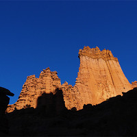 Buy canvas prints of Shadow and light, Fisher Towers, Utah by Claudio Del Luongo