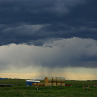 Buy canvas prints of Stormy skies, Montana by Claudio Del Luongo