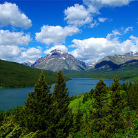 Buy canvas prints of Lower Two Medicine Lake, Montana by Claudio Del Luongo
