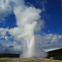 Buy canvas prints of Old Faithful Geyser, Yellowstone by Claudio Del Luongo