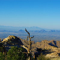Buy canvas prints of View from Mount Lemmon high above Tucson by Claudio Del Luongo