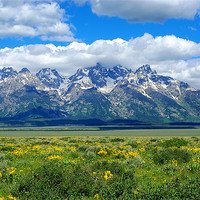 Buy canvas prints of Mighty Grand Tetons, Wyoming by Claudio Del Luongo