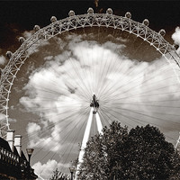 Buy canvas prints of London Eye and cloud by Sophie Martin-Castex