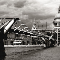 Buy canvas prints of Millennium Bridge and St Paul by Sophie Martin-Castex
