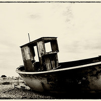 Buy canvas prints of Old Boat in Dungeness by Sophie Martin-Castex