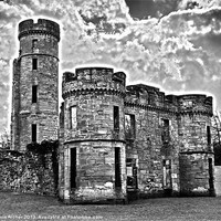 Buy canvas prints of Eglinton Castle Dramatic Monochrome by Chris Archer