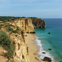 Buy canvas prints of Beach on the Algarve coastline by Paula Guy