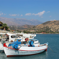 Buy canvas prints of Agia Galini Harbour by Paula Guy
