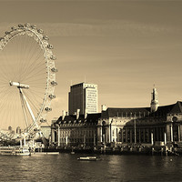 Buy canvas prints of The London Eye Cityscape by Paula Guy