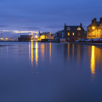 Buy canvas prints of Calm Broughty Ferry waterfront at night by craig beattie