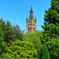 Buy canvas prints of Glasgow University tower rising above the trees in Kelvingrove Park by yvonne & paul carroll