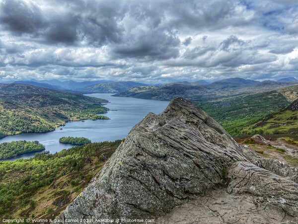 Loch Katrine from the summit of Ben A'an Picture Board by yvonne & paul carroll