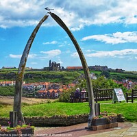 Buy canvas prints of Whale bone arch, Whitby by yvonne & paul carroll
