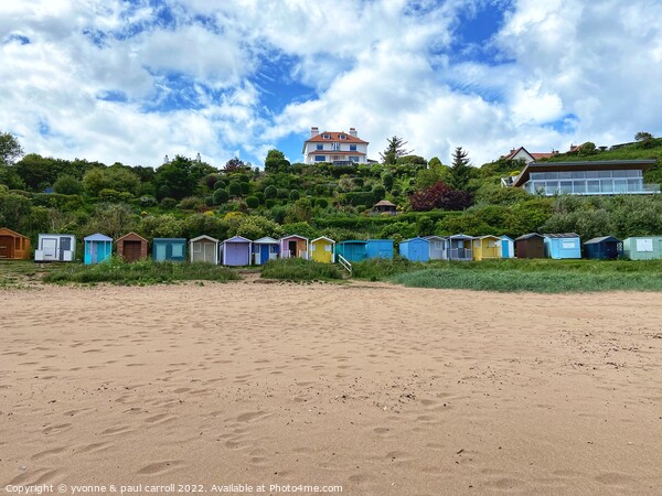 Coldingham Bay with it's colourful beach huts Picture Board by yvonne & paul carroll