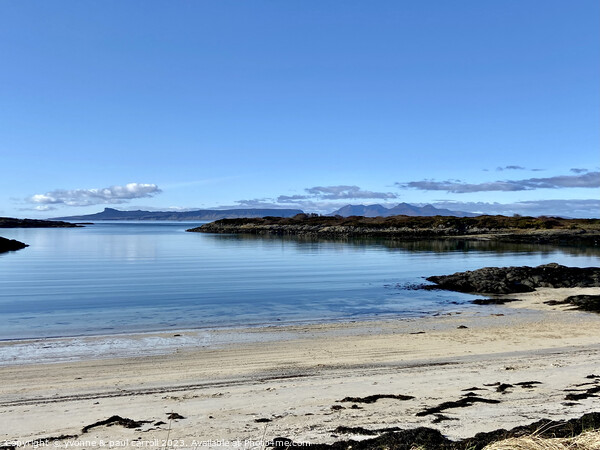 Isles of Eigg and Rhum from Traigh beach Picture Board by yvonne & paul carroll