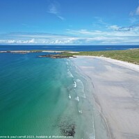 Buy canvas prints of Breath-Taking Aerial View: Tiree's Sand Oasis by yvonne & paul carroll