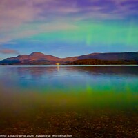 Buy canvas prints of Aurora over Loch Lomond  by yvonne & paul carroll