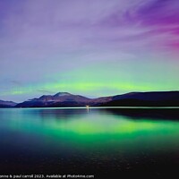 Buy canvas prints of Northern Lights over Loch Lomond by yvonne & paul carroll
