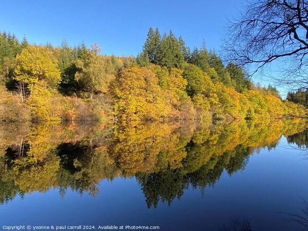 Autumn reflections on Loch Drunkie Picture Board by yvonne & paul carroll