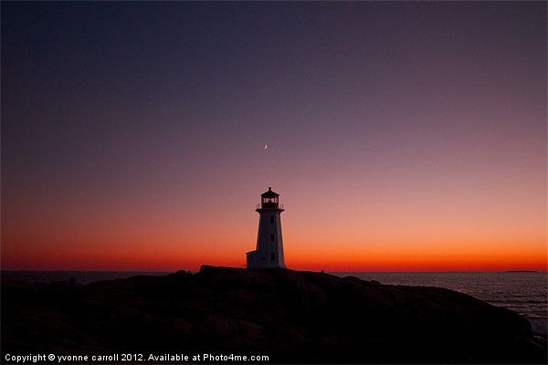 Peggys Cove lighthouse at sunset Picture Board by yvonne & paul carroll