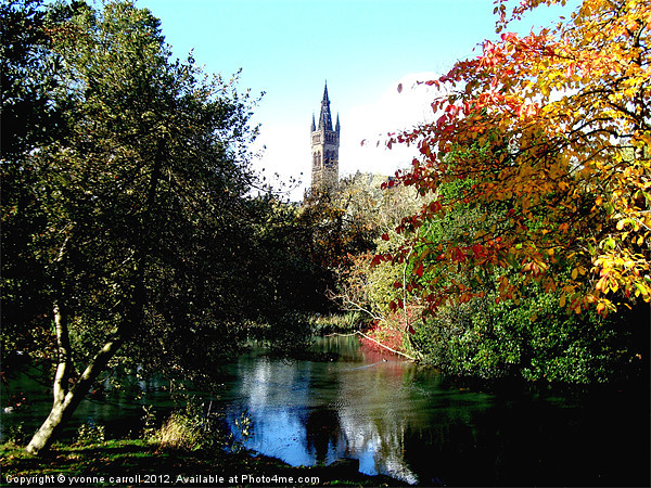 Glasgow University from Kelvingrove Park Picture Board by yvonne & paul carroll