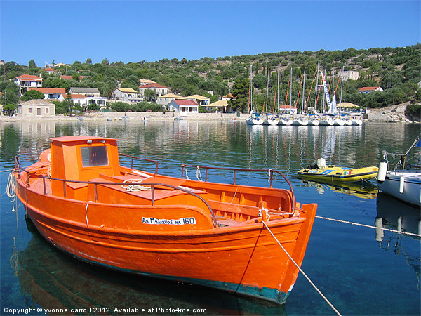 Fishing boat - Kastos, Southern Ionian Picture Board by yvonne & paul carroll