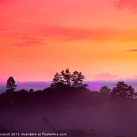 Buy canvas prints of Sunset through the mist by yvonne & paul carroll