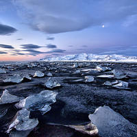 Buy canvas prints of Iceberg beach just before sunrise by yvonne & paul carroll