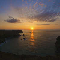 Buy canvas prints of  Cornish sunset by yvonne & paul carroll