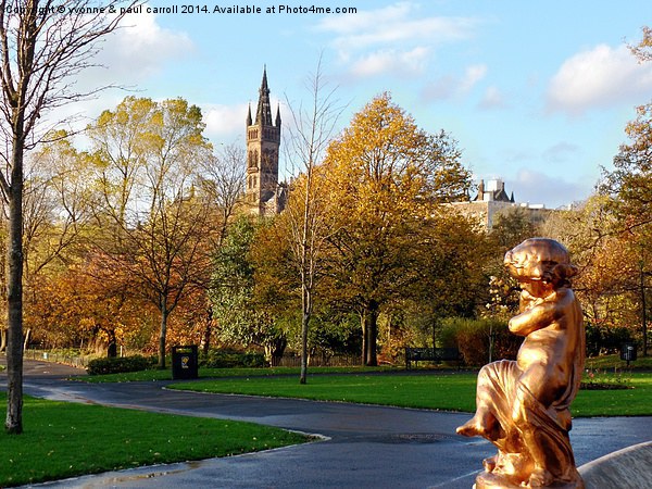  Kelvingrove Park looking towards Glasgow Universi Picture Board by yvonne & paul carroll