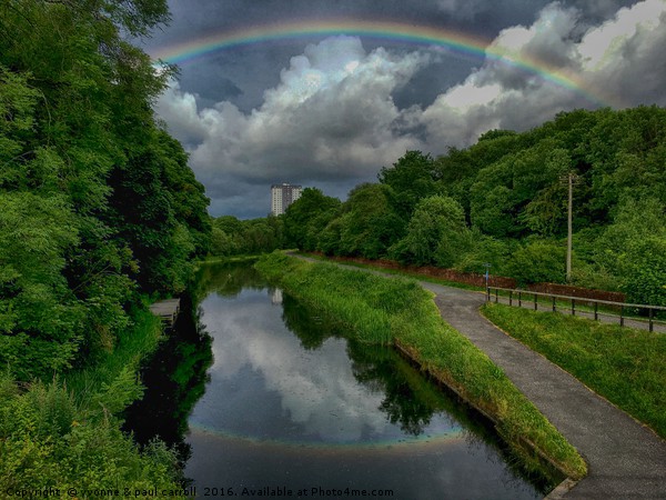 Rainbow over the Forth & Clyde canal near Maryhill Picture Board by yvonne & paul carroll