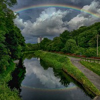 Buy canvas prints of Rainbow over the Forth & Clyde canal near Maryhill by yvonne & paul carroll