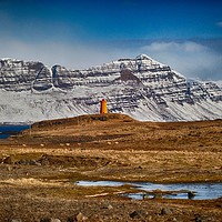 Buy canvas prints of Lighthouse, East Fjords, Iceland by yvonne & paul carroll