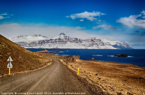 Driving the East fjords, Iceland Picture Board by yvonne & paul carroll