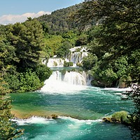 Buy canvas prints of Krka waterfalls, Croatia by yvonne & paul carroll
