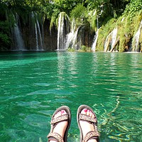 Buy canvas prints of Plitvice Lakes & waterfalls, Croatia by yvonne & paul carroll